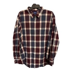 Apt. 9 Premiere Flex Mens Button Down Checked Dress Shirt Size 3XB Big & Tall